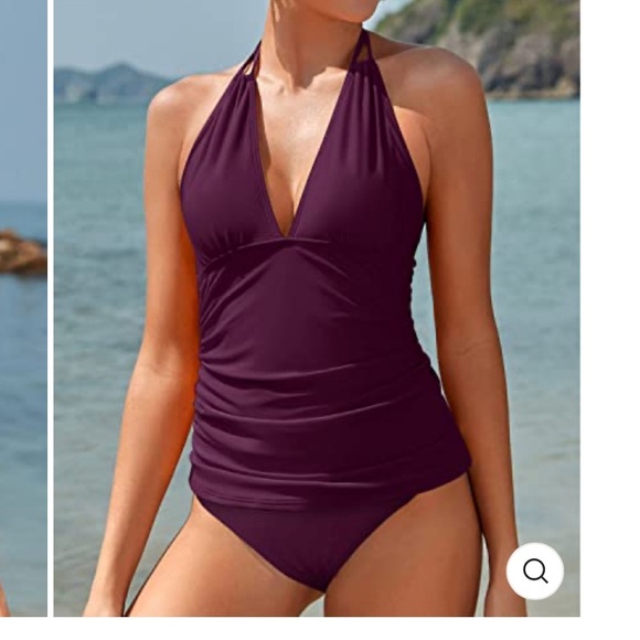 NEW tummy control 2 piece ruched halter swimsuit - Picture 2 of 11